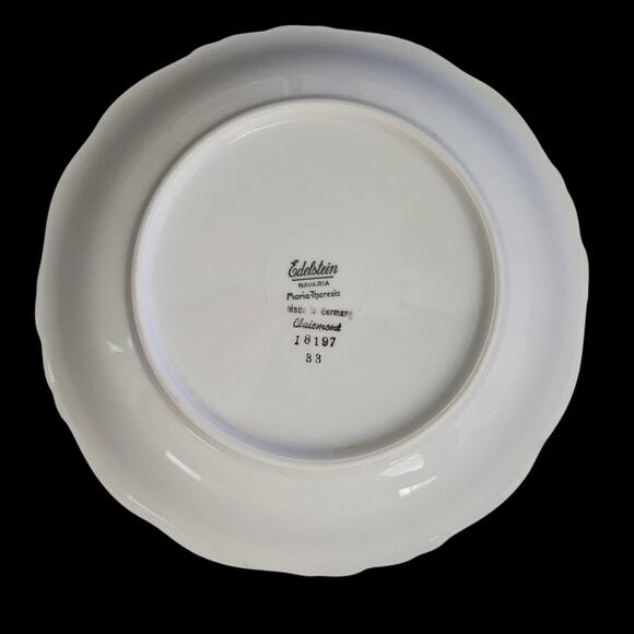 Vintage Edelstein Bavaria "Clairmont" Round Serving Bowl 8" Pink Floral Germany - Picture 3 of 4